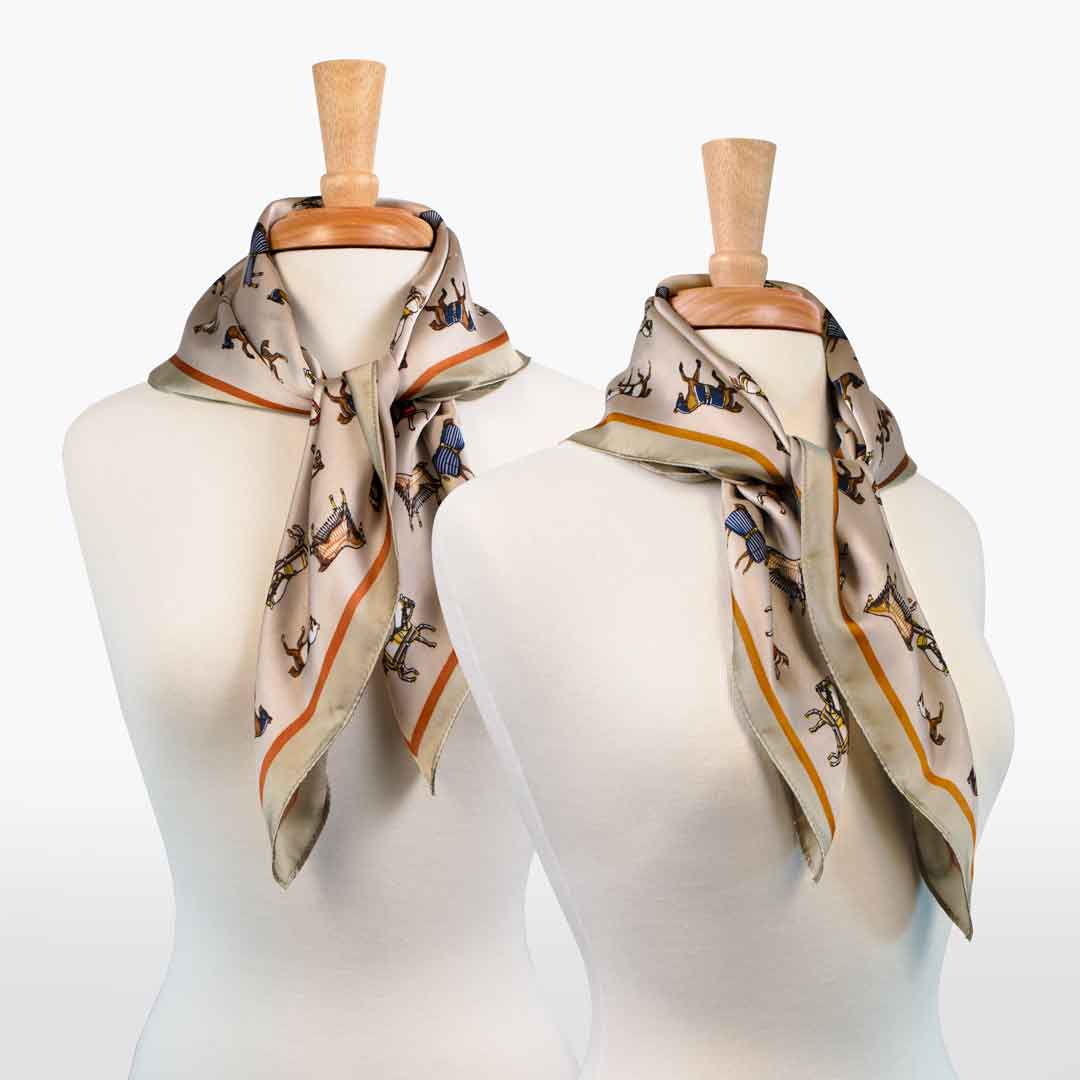 Hunt Club - Stylized Equestrian Scarf in Taupe