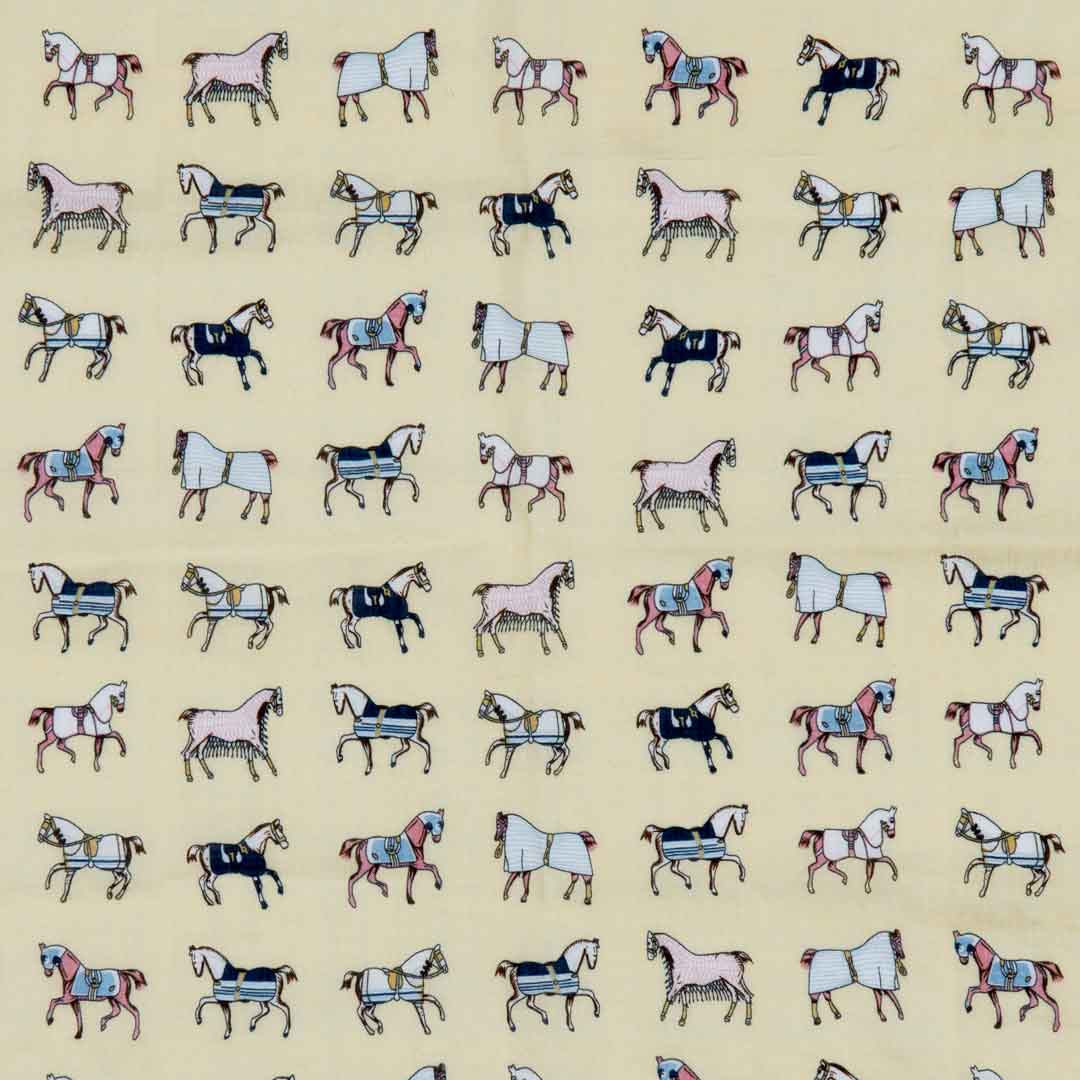 Hunt Club - Stylized Equestrian Scarf in Yellow and Sand