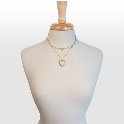 Keepsake - Moonstone Heart Necklace in Gold