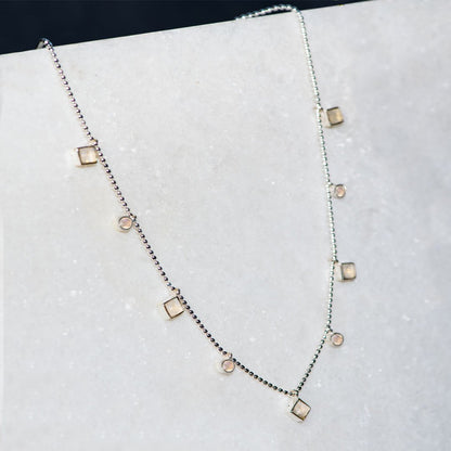 Keepsake - Moonstone Cross Necklace in Silver