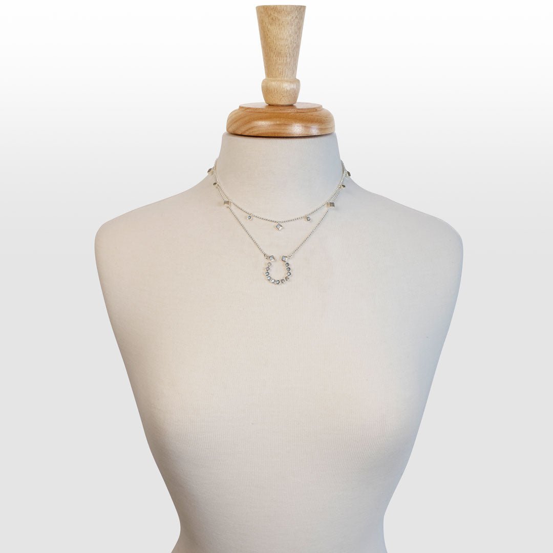 Keepsake - Moonstone Equestrian Horseshoe Necklace in Silver