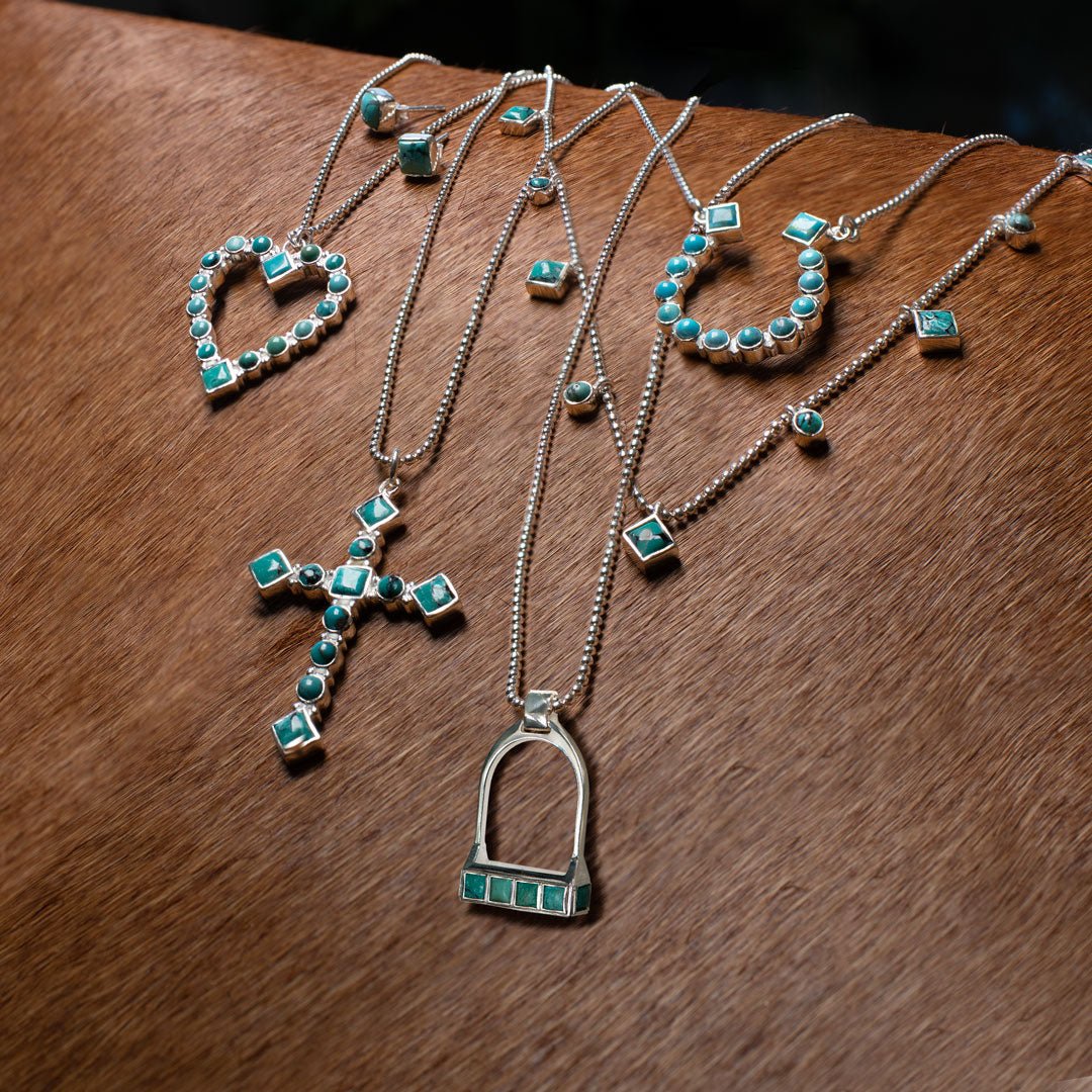Keepsake - Turquoise Cross Necklace in Gold