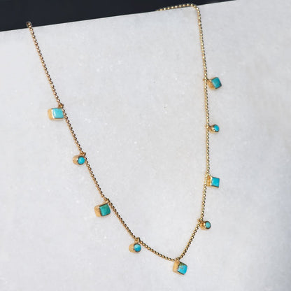 Keepsake - Turquoise Cross Necklace in Gold