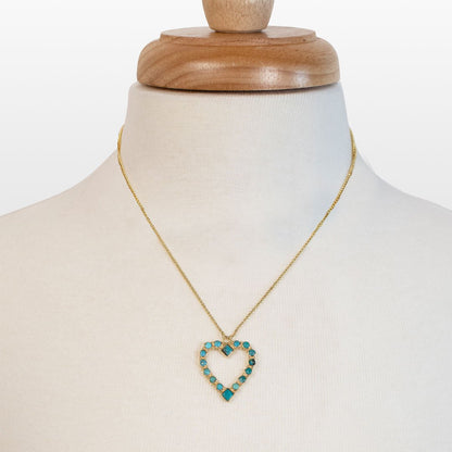 Keepsake - Turquoise Heart Necklace in Gold