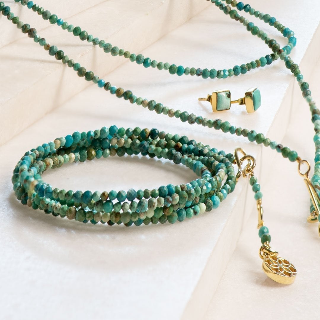 Keepsake - Turquoise Heart Necklace in Gold