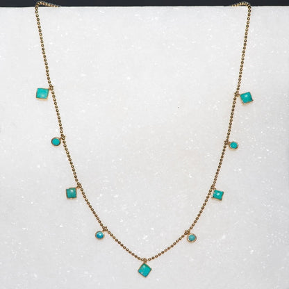 Keepsake - Turquoise Heart Necklace in Gold