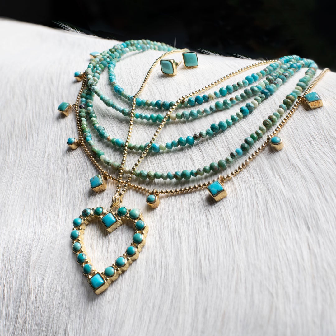 Keepsake - Turquoise Heart Necklace in Silver