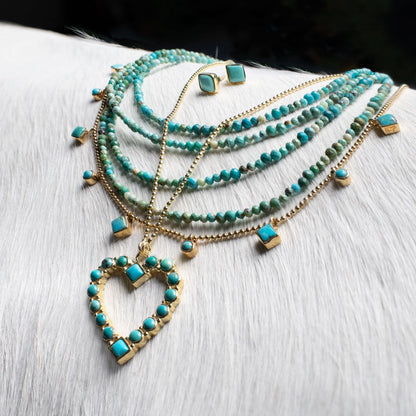 Keepsake - Turquoise Heart Necklace in Silver