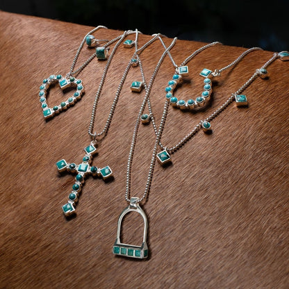 Keepsake - Turquoise Heart Necklace in Silver