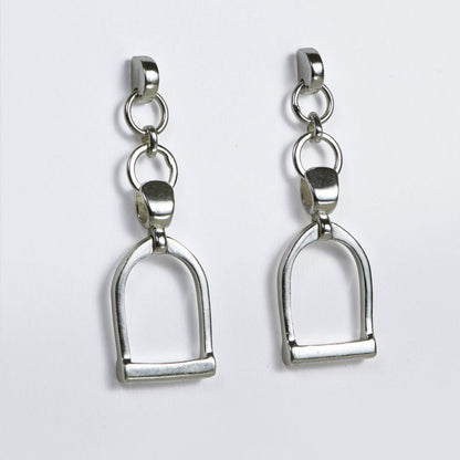 Langley - Equestrian Riding Stirrup Necklace in Silver
