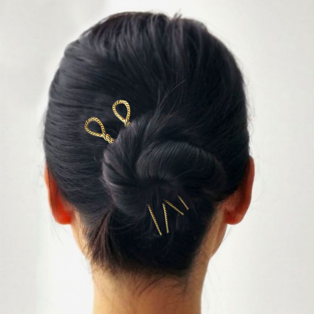 Lariat - Rope Twist Petite Hair Pick in Silver