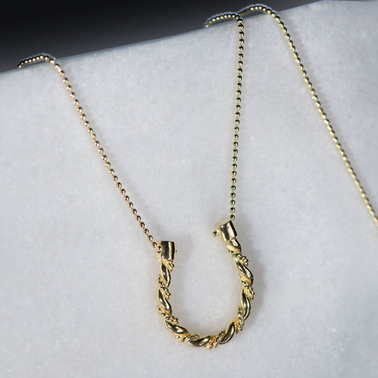 Lariat Horseshoe Necklace - Gold