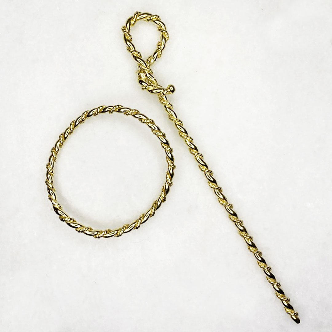 Lariat  - Triple Rope Twist Mane Tamer Hair Pin in Gold