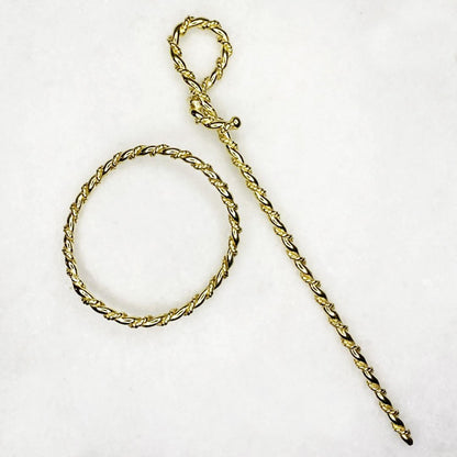 Lariat  - Triple Rope Twist Mane Tamer Hair Pin in Gold