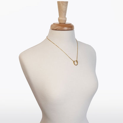 Levade -Violet Moissanite Horseshoe Equestrian Necklace in Gold