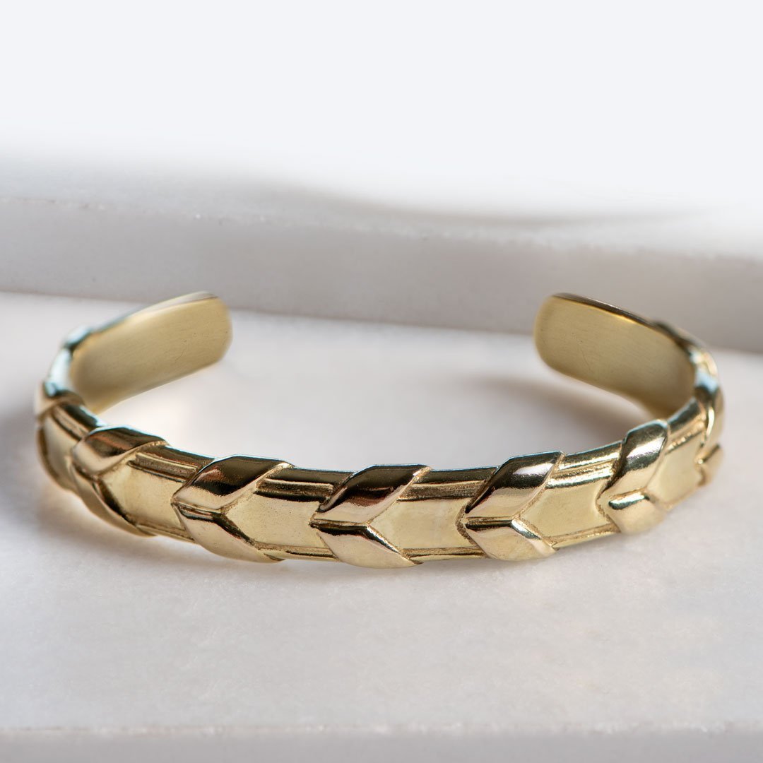 Lexington - Equestrian Laced Rein Wrist Cuff in Gold or Silver