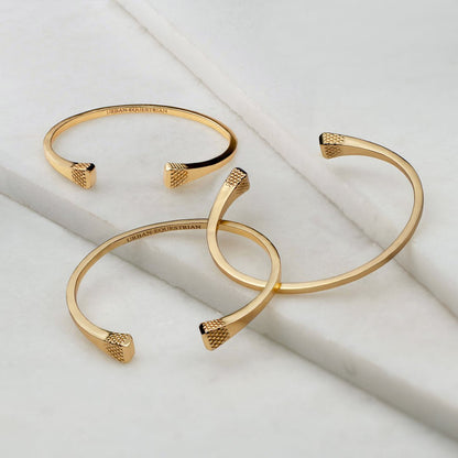 Lucky Nail - Blacksmith Horseshoe Cuff Bracelet in Gold