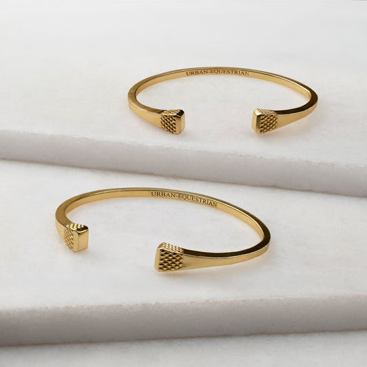 Lucky Nail - Blacksmith Horseshoe Cuff Bracelet in Gold
