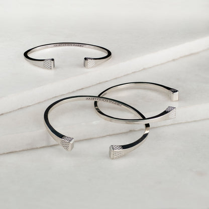 Lucky Nail - Blacksmith Horseshoe Cuff Bracelet in Silver