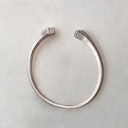 Lucky Nail - Blacksmith Horseshoe Cuff Bracelet in Silver