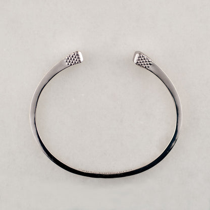 Lucky Nail - Blacksmith Horseshoe Cuff Bracelet in Silver