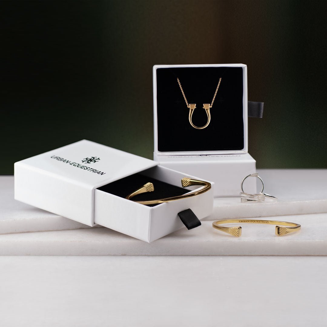 Lucky Nail - Horseshoe Nail Equestrian Necklace in Gold