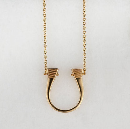 Lucky Nail - Horseshoe Nail Equestrian Necklace in Gold