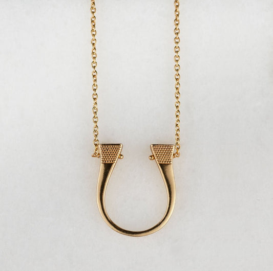Lucky Nail - Horseshoe Nail Equestrian Necklace in Gold