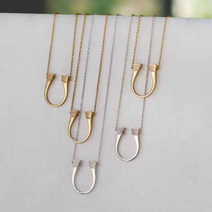 Lucky Nail - Horseshoe Nail Equestrian Necklace in Silver