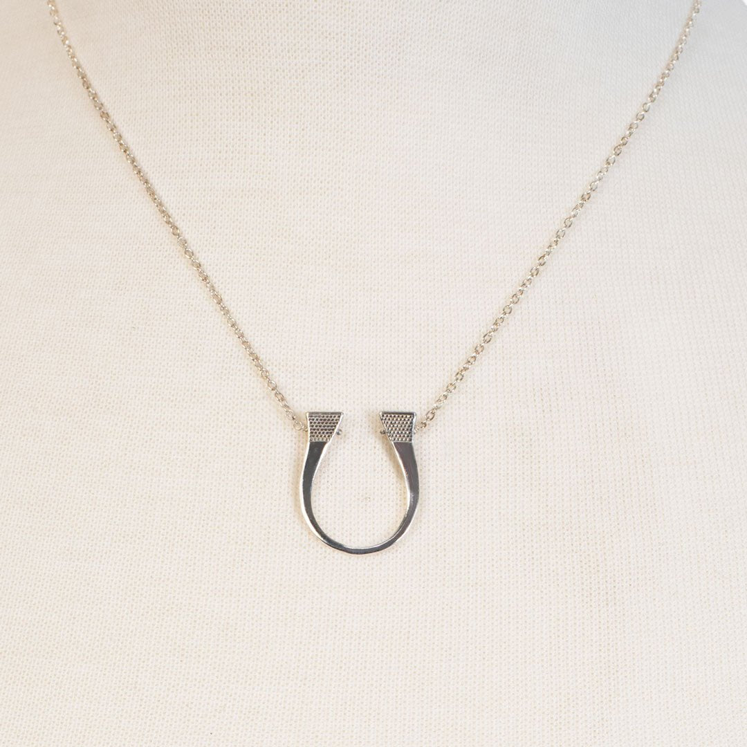 Lucky Nail - Horseshoe Nail Equestrian Necklace in Silver