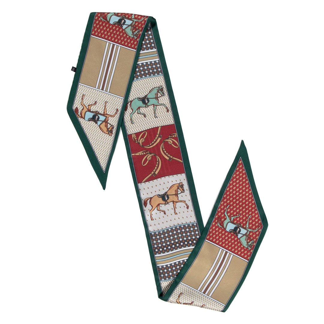 Madrigal - EQ & GEO Multi-Color Equestrian Scarf in Crimson