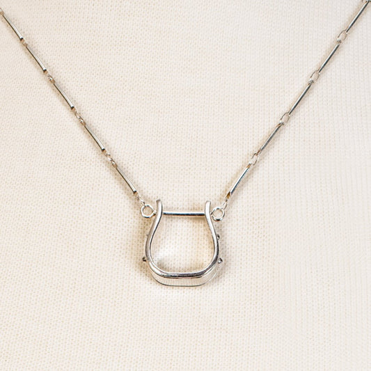 Mesa - Western Horse Stirrup Necklace in Gold