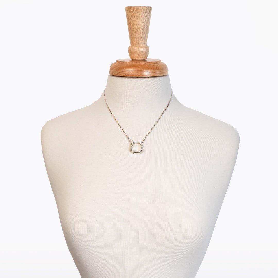 Mesa - Western Horse Stirrup Necklace in Gold