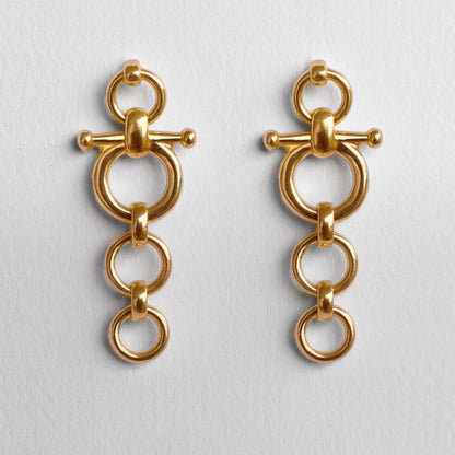 Ocala - Triple Horse Bit Equestrian Earring in Gold