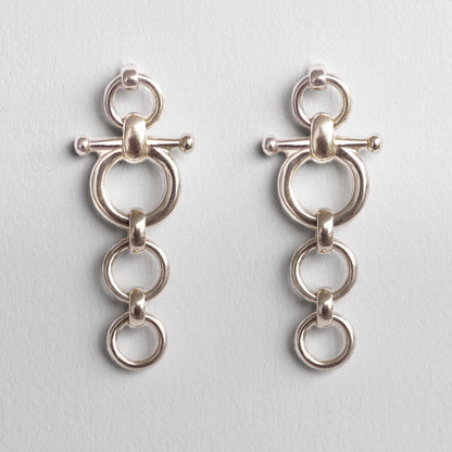 Ocala - Triple Horse Bit Equestrian Earring in Silver