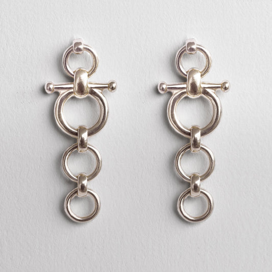 Ocala - Triple Horse Bit Equestrian Earring in Silver