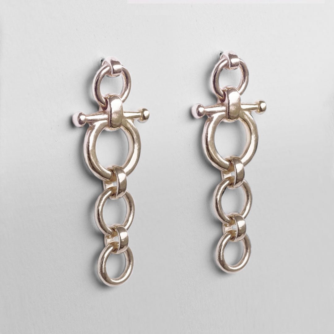 Ocala - Triple Horse Bit Equestrian Earring in Silver