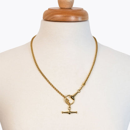Odeza - Horse Bit Toggle Equestrian Necklace in Gold