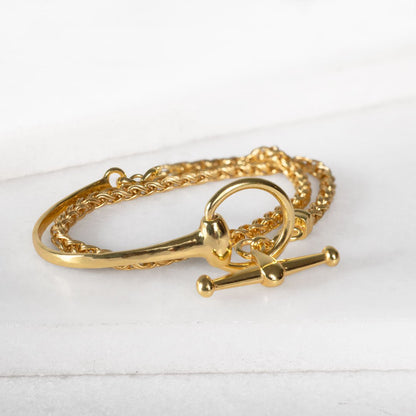 Odeza - Horse Bit Toggle Equestrian Necklace in Gold