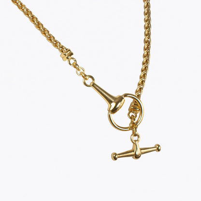 Odeza - Horse Bit Toggle Equestrian Necklace in Gold