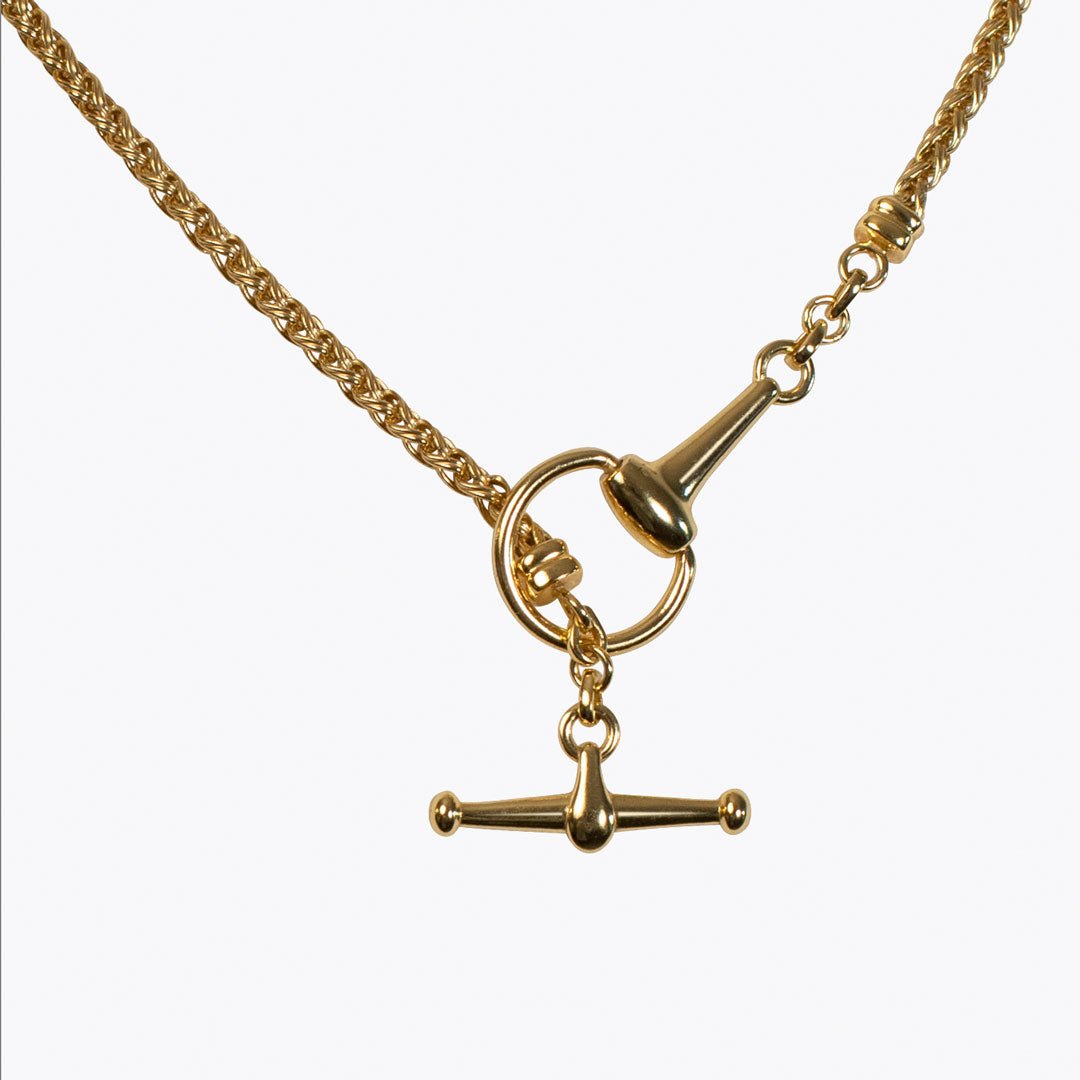 Odeza - Horse Bit Toggle Equestrian Necklace in Gold
