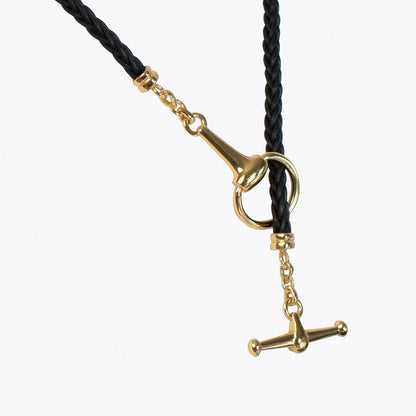 Odeza - Horse Bit Toggle Equestrian Necklace Black and Gold