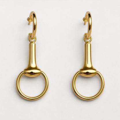 Odeza - Equestrian Horse Bit Earring in 14K Gold on Sterling Silver