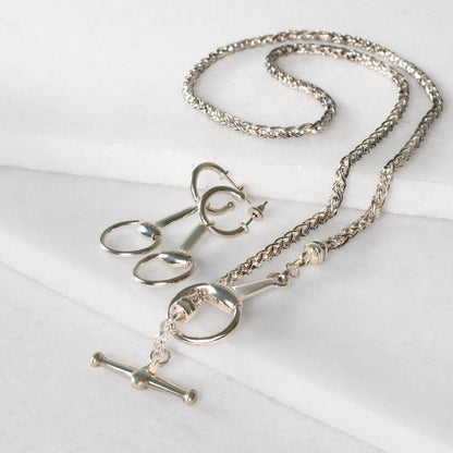Odeza - Horse Bit Toggle Equestrian Necklace in Silver