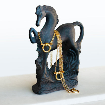 Orion - Equestrian Horse Bit Necklace in Gold
