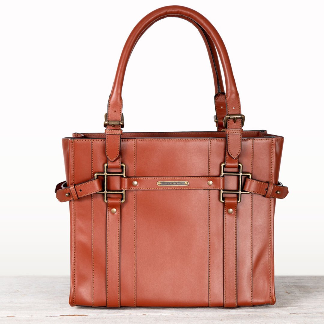 Paddock -  Halter Tote Luxury Leather Handbag in Cognac