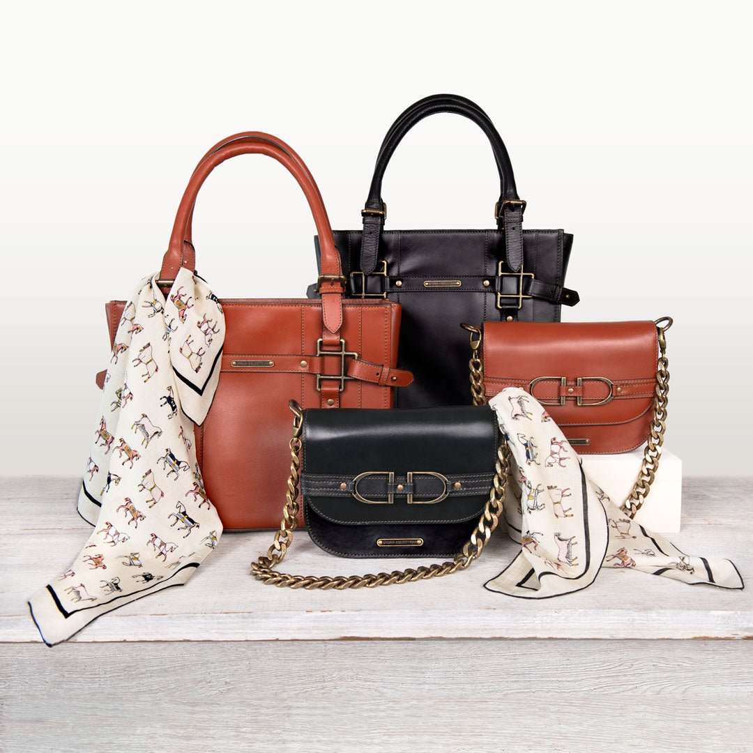 Paddock -  Halter Tote Luxury Leather Handbag in Cognac