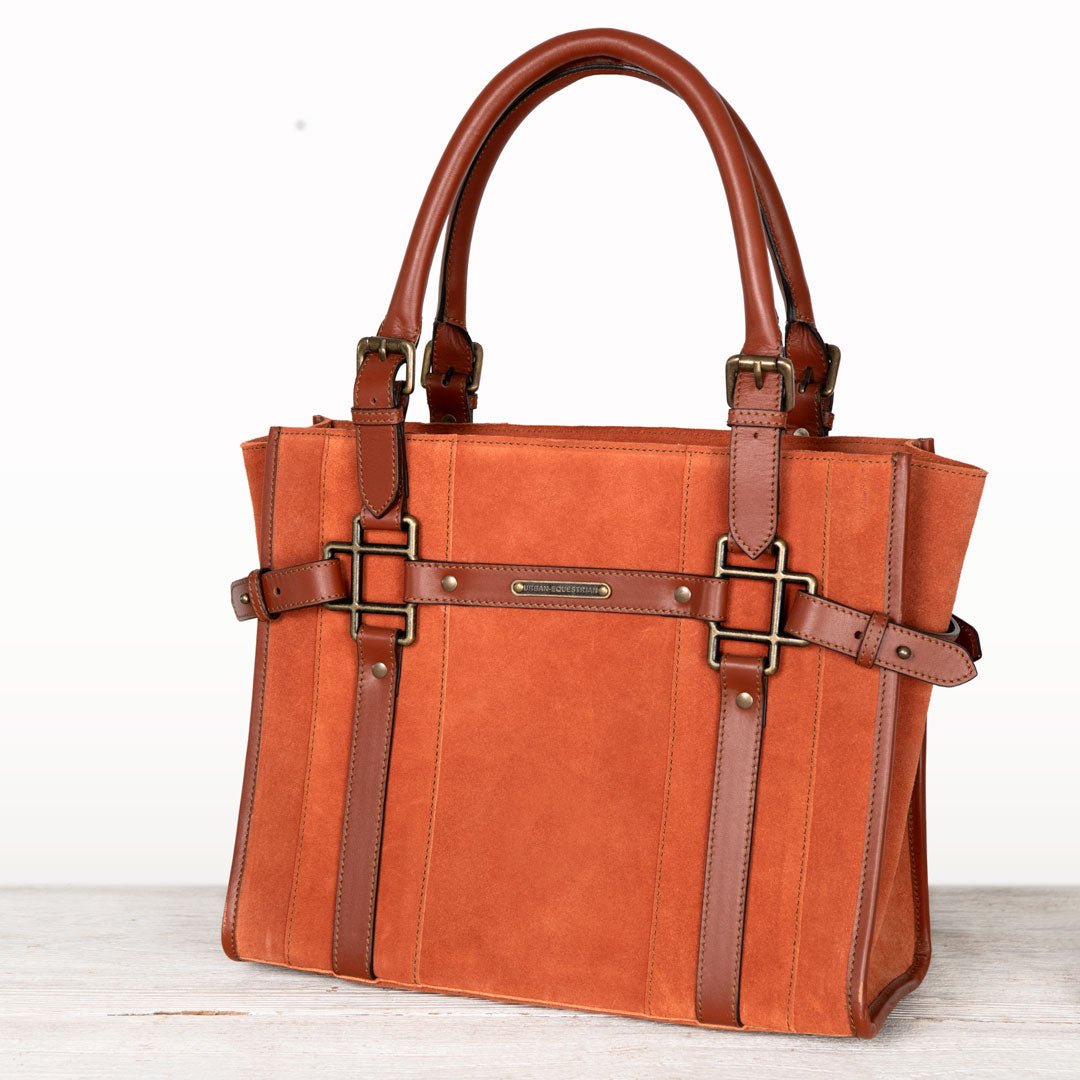 Paddock -  Halter Tote Luxury Leather Handbag in Cognac on Cognac