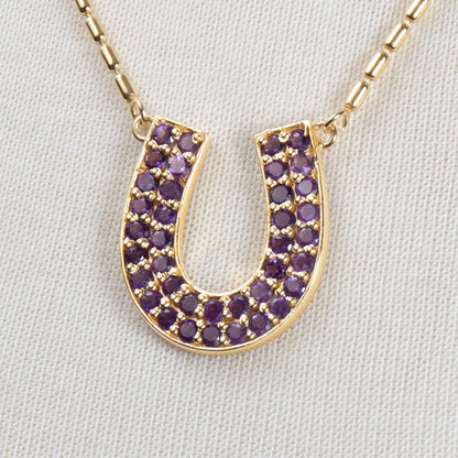 Prism - Amethyst Equestrian Horseshoe Necklace Or Choker