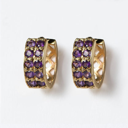 Prism - Amethyst Horseshoe Coin Earring